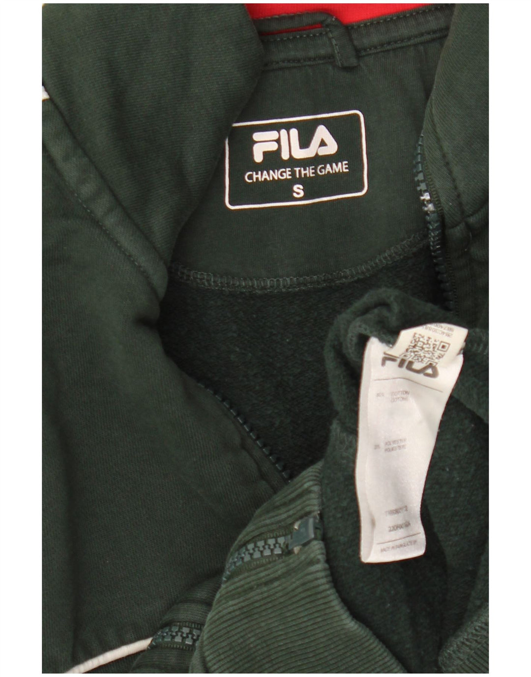 Fila Herren-Trainingsanzug-Oberteil, Jacke, klein, Khaki, gestreift, Baumwolle