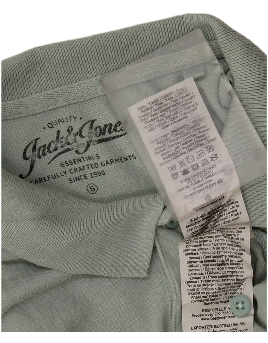 Jack & Jones Herren-Poloshirt, Größe S, grüne Baumwolle