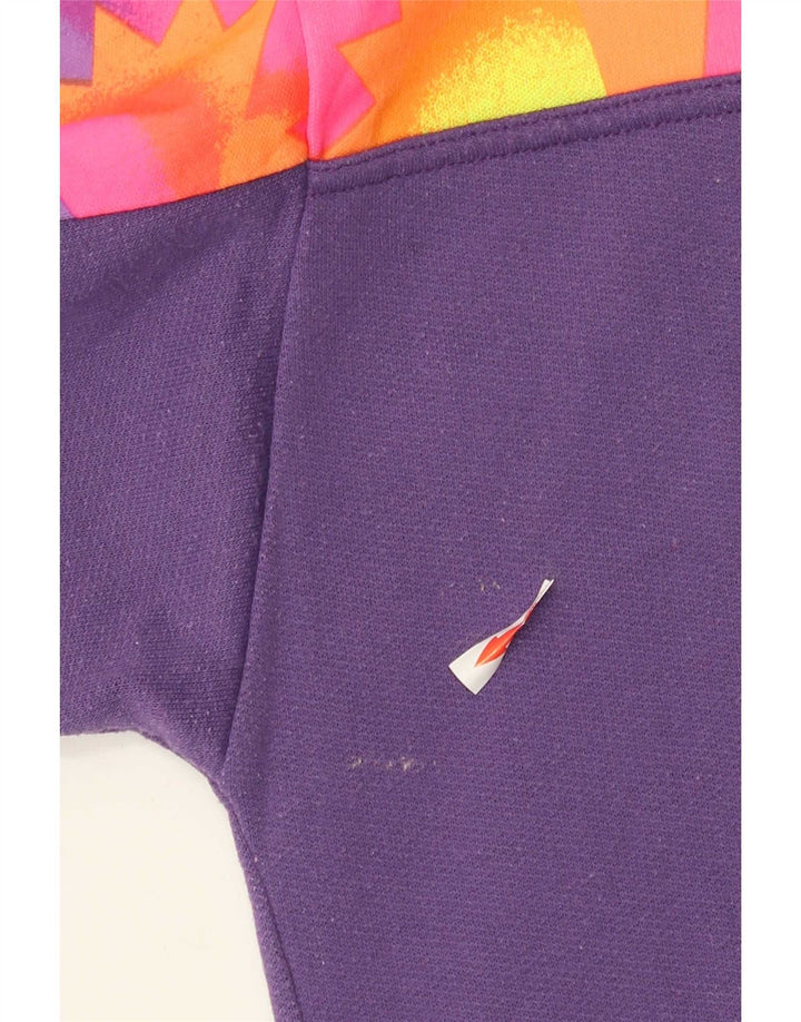 Vintage Herren-Sweatshirt mit Reißverschluss, mittelgroß, lila, geometrisch