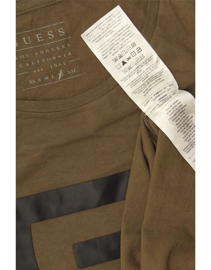 Guess Herren-T-Shirt mit Grafik, XL, Khaki, Baumwolle