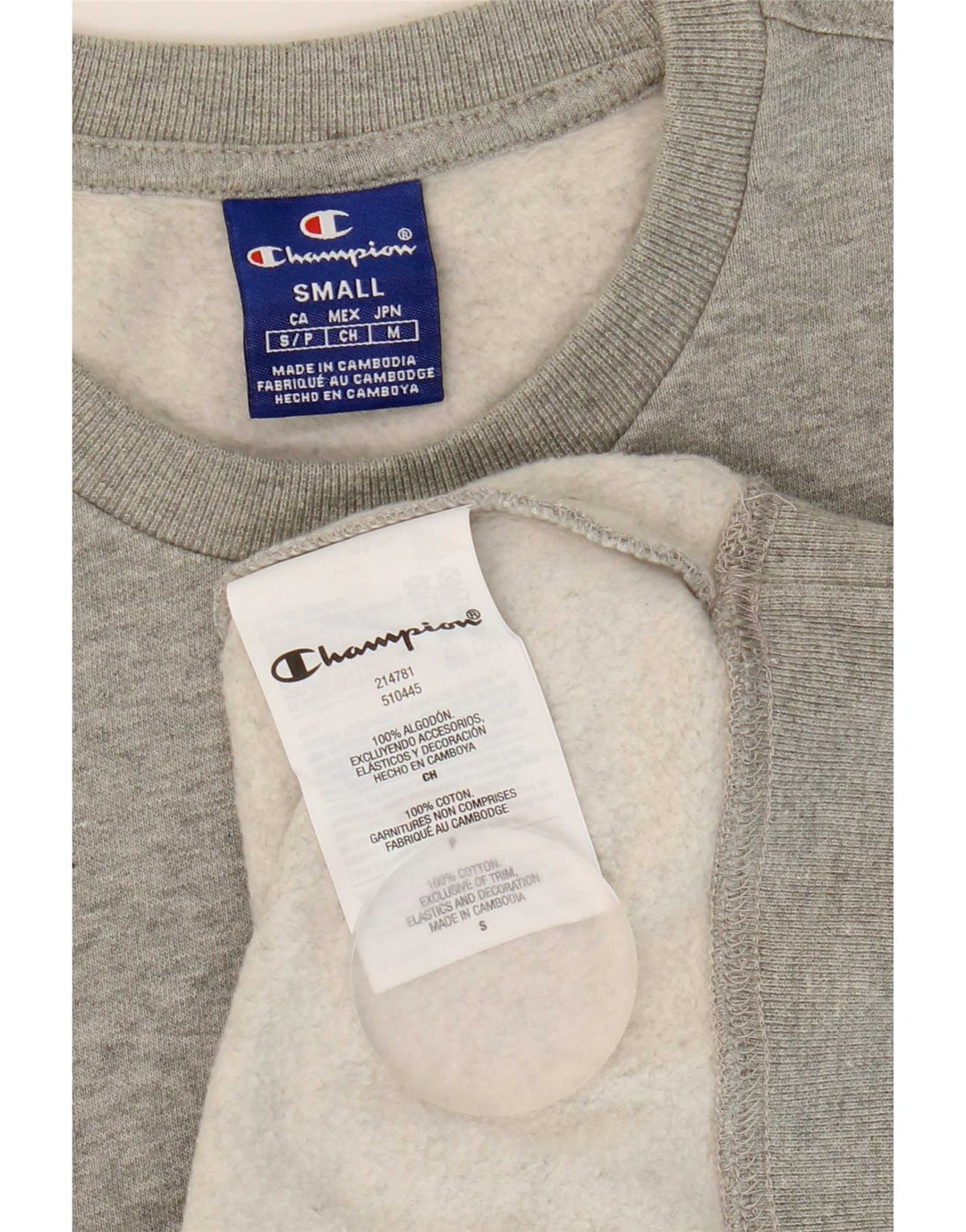 Champion Herren-Sweatshirt, Pullover, Größe S, Grau, Baumwolle