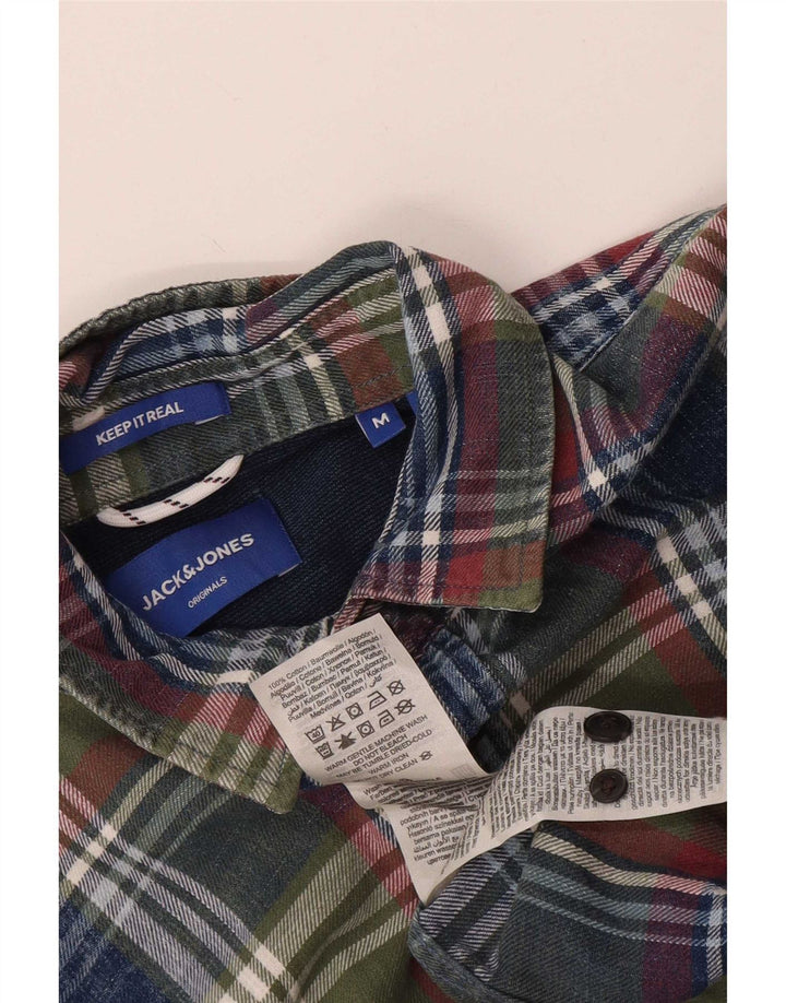 Jack & Jones Herren-Flanellhemd aus mittelgrün karierter Baumwolle