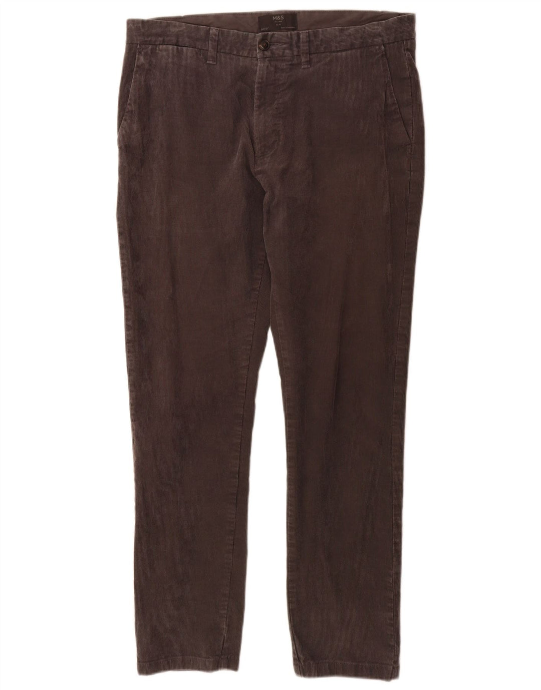 Marks & Spencer Slim Chino-Hose für Herren, W34, L31, graue Baumwolle