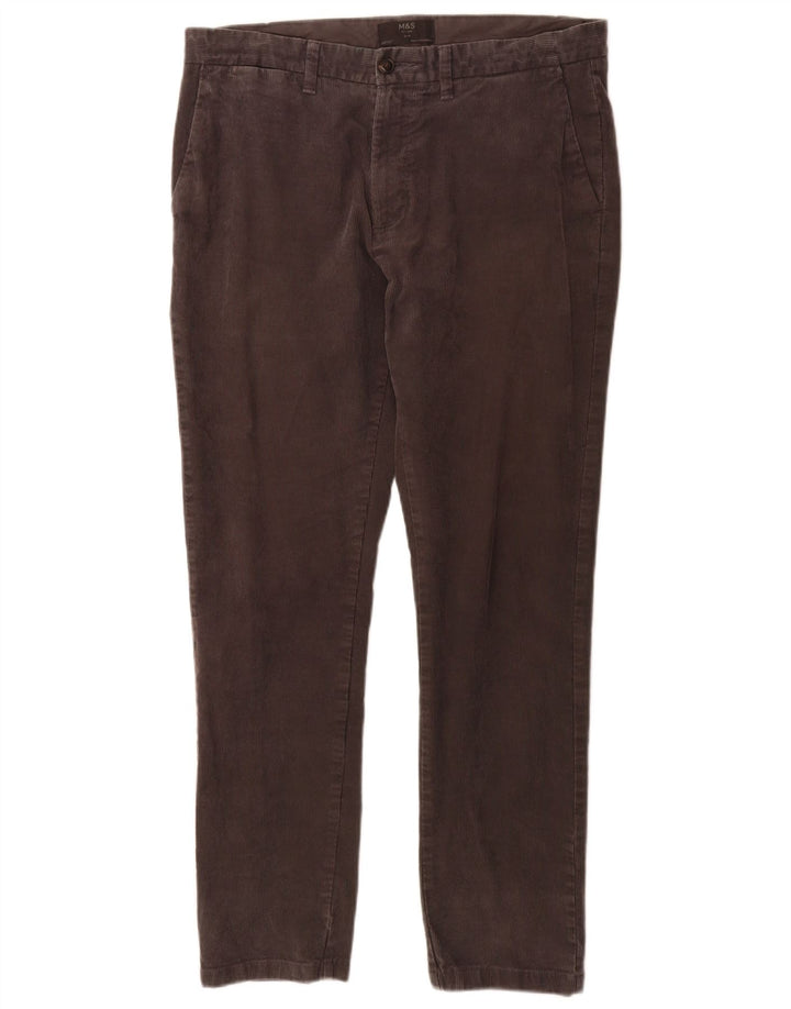 Marks & Spencer Slim Chino-Hose für Herren, W34, L31, graue Baumwolle