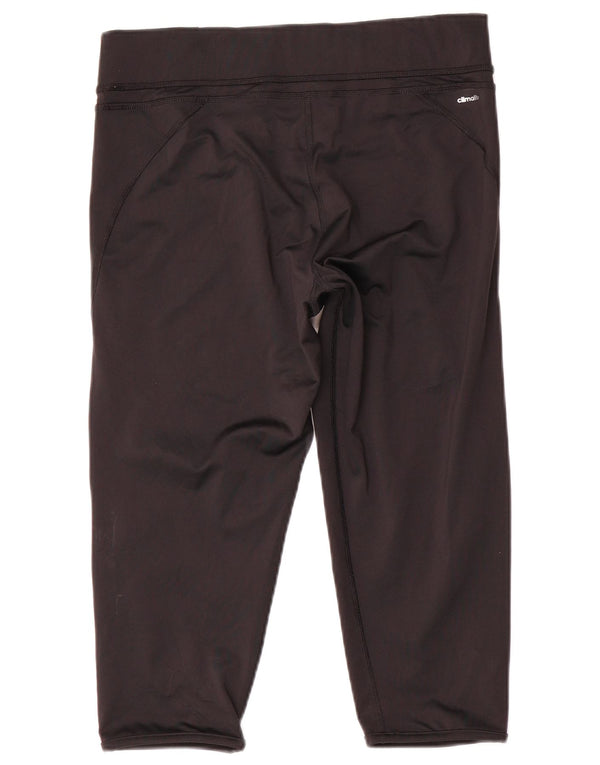 Adidas Damen Climalite Capri Leggings UK 16/18 Large Schwarz Polyester