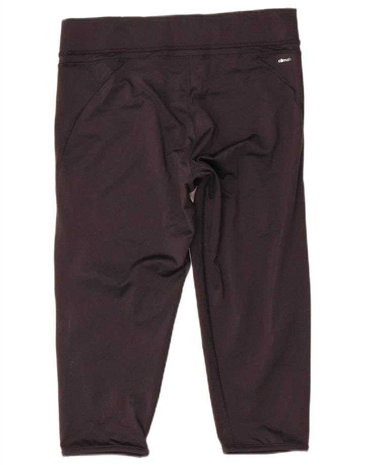 Adidas Damen Climalite Capri Leggings UK 16/18 Large Schwarz Polyester