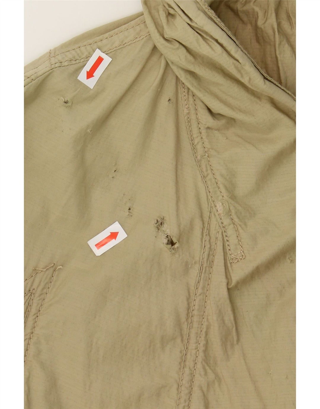 ARMANI EXCHANGE Womens Hooded Overcoat UK 14 Large Beige Vintage Armani Exchange and Second-Hand Armani Exchange from Messina Hembry 