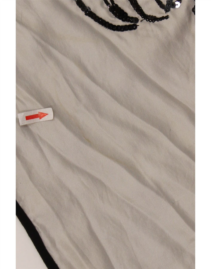 ICEBERG Grafik-Blusenoberteil für Damen, UK 8, Small, gebrochenes Weiß, Farbblock