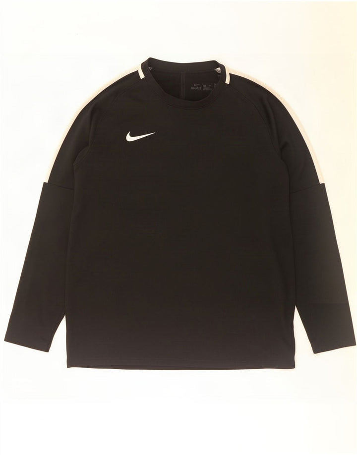 Nike Herren-Dri-Fit-Oberteil, langärmelig, groß, schwarzes Farbblock-Polyester