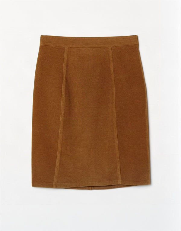 Vintage Damen High Waist Wildlederrock IT 50 XL W32 Beige Leder