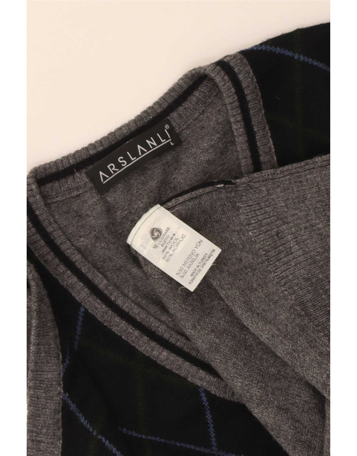 Arslanli Herren-Tanktop, groß, Marineblau, Argyle-/Diamant-Wolle
