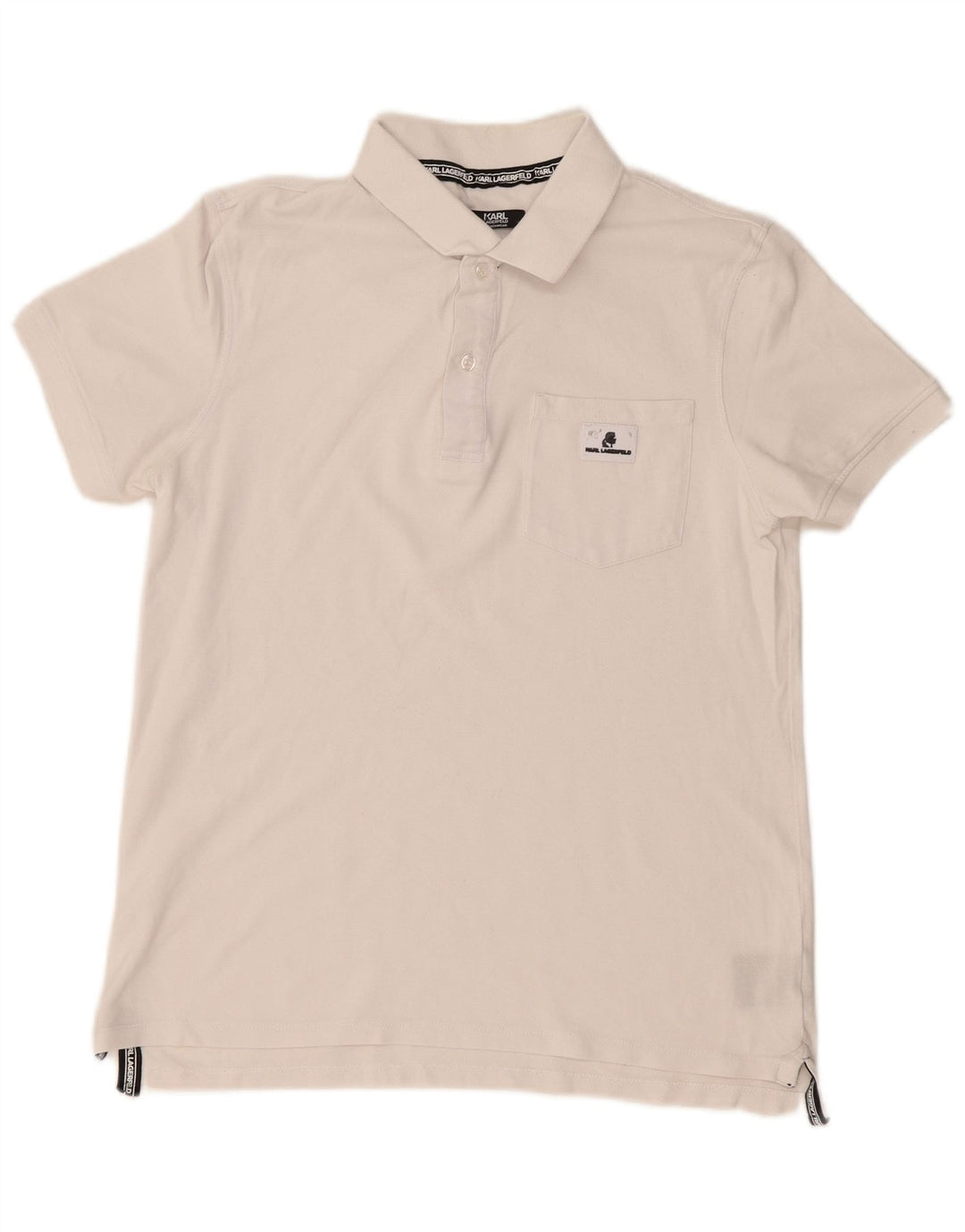 Karl Lagerfeld Herren-Poloshirt aus mittelweißer Baumwolle
