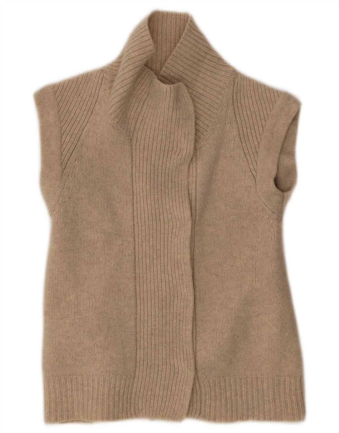 Gap Damen-Strickjacke, ärmellos, offen, Gr. 8, Beige