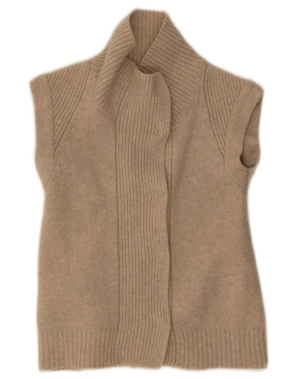 Gap Damen-Strickjacke, ärmellos, offen, Gr. 8, Beige