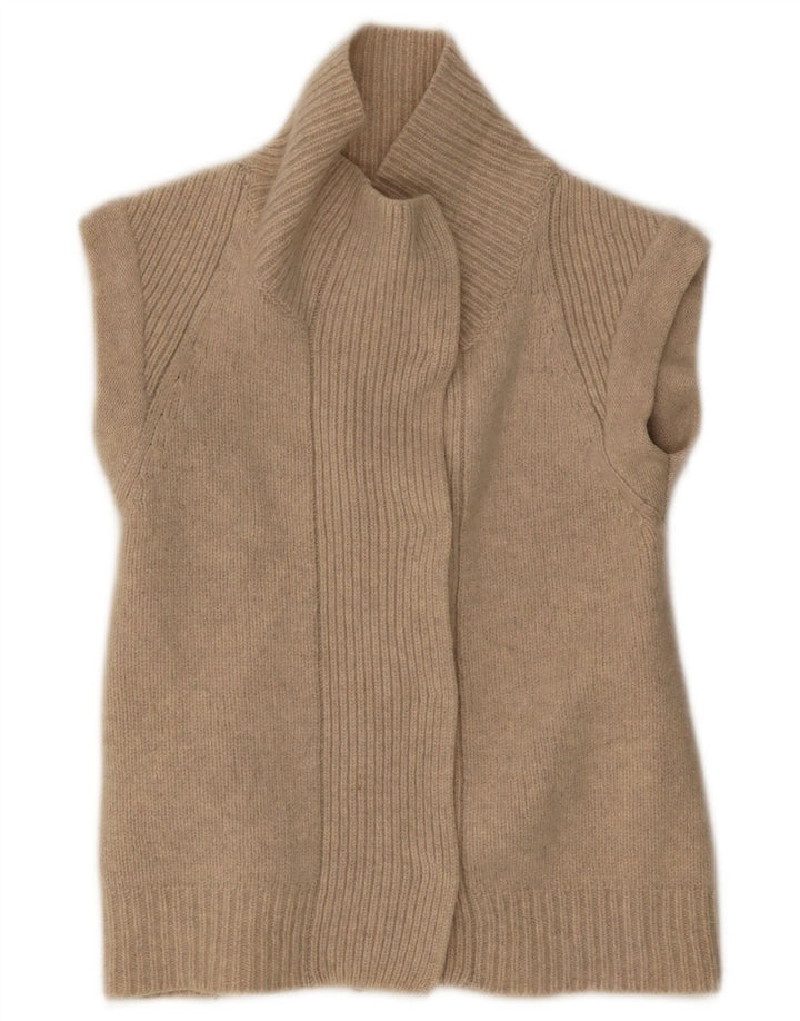 Gap Damen-Strickjacke, ärmellos, offen, Gr. 8, Beige