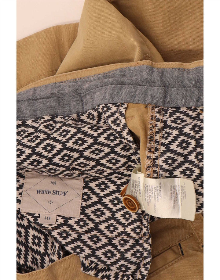 White Stuff Herren-Chinoshorts W34, Größe L, Beige, Baumwolle