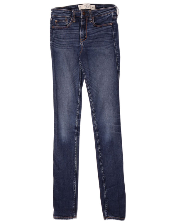 Abercrombie & Fitch Damen Skinny Jeans W24 L29 Marineblau Baumwolle