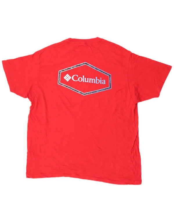 Columbia Herren Grafik-T-Shirt-Oberteil XL aus roter Baumwolle
