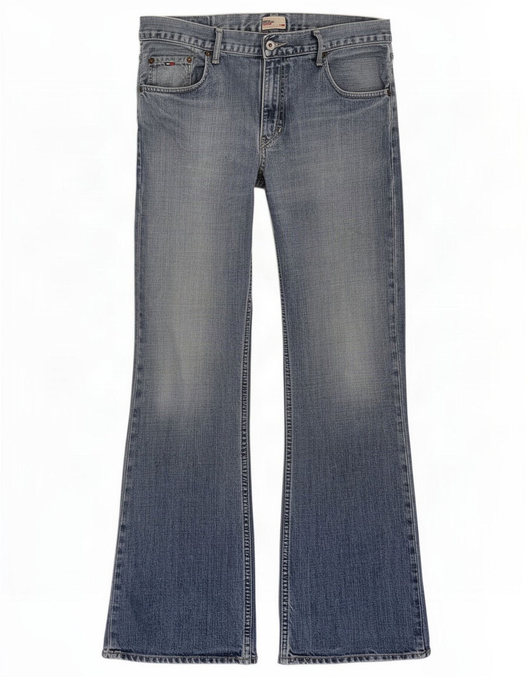 Tommy Hilfiger Damen Manhattan Bootcut Jeans W34 L31 Blaue Baumwolle