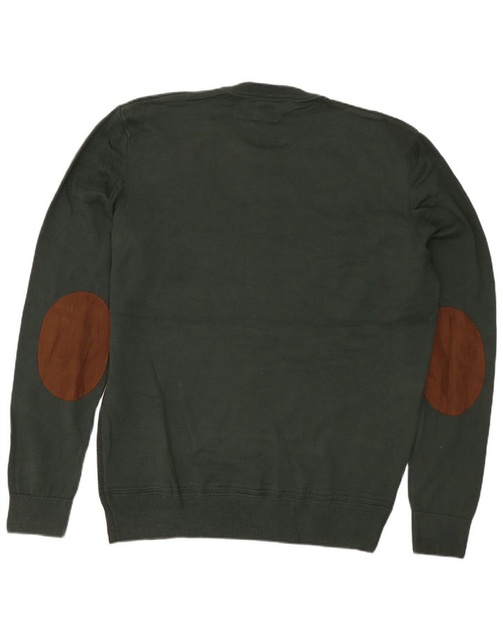 ZARA Herren-Pullover mit Rundhalsausschnitt, Größe L, Grün