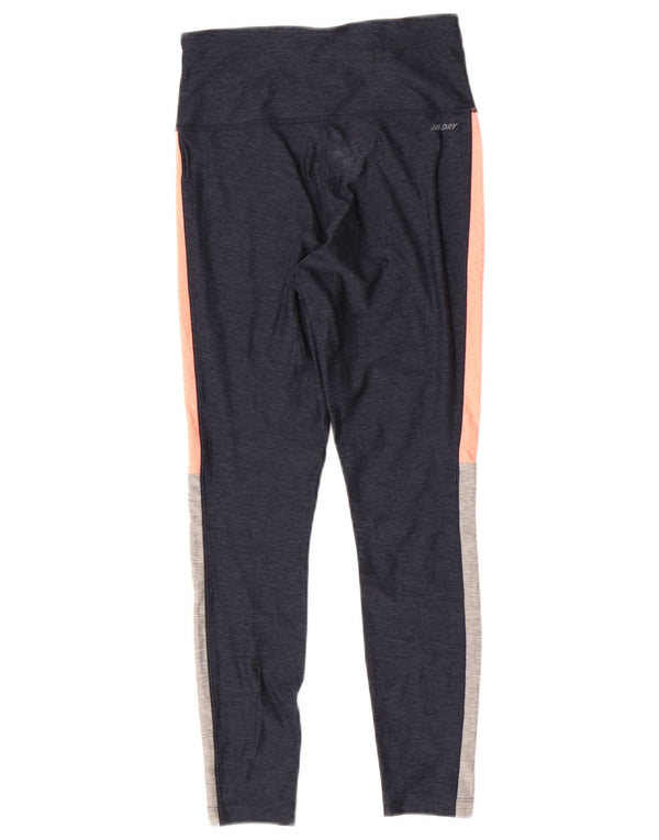 New Balance Damen Leggings UK 8 Small Marineblau Colourblock Polyester