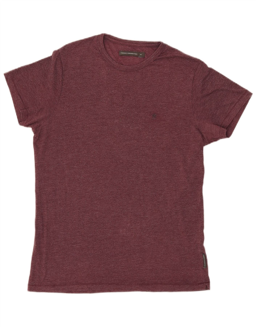 FRENCH CONNECTION Herren-T-Shirt-Oberteil aus mittlerer burgunderroter Baumwolle