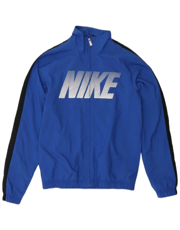 NIKE Herren-Trainingsanzugoberteil mit Grafik, klein, blau, Farbblock-Polyester