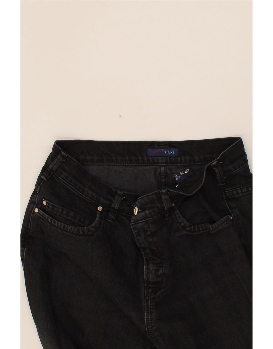 TRUSSARDI Womens Straight Jeans W26 L25  Black Cotton Vintage Trussardi and Second-Hand Trussardi from Messina Hembry 