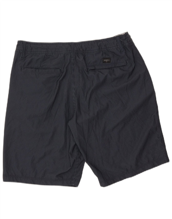 O'Neill Herren-Chinoshorts W34, groß, marineblaues Nadelstreifen-Polyester