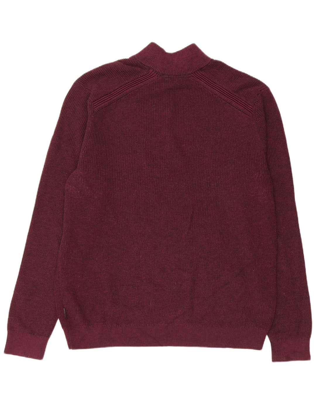 Ted Baker Herren-Pullover mit Reißverschluss am Hals, Größe 6 2XL, burgunderrotes Polyester