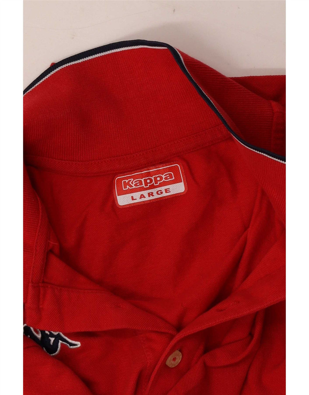 Kappa Herren-Poloshirt, groß, rot gestreift