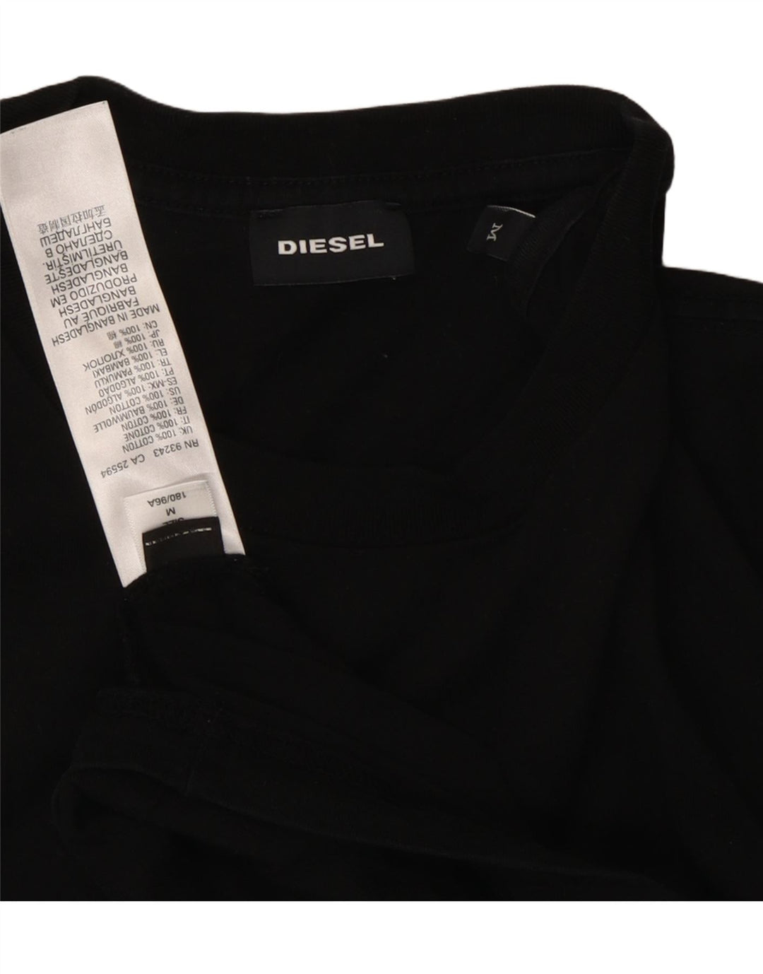 DIESEL Herren T-Shirt Top Mittelschwarze Baumwolle