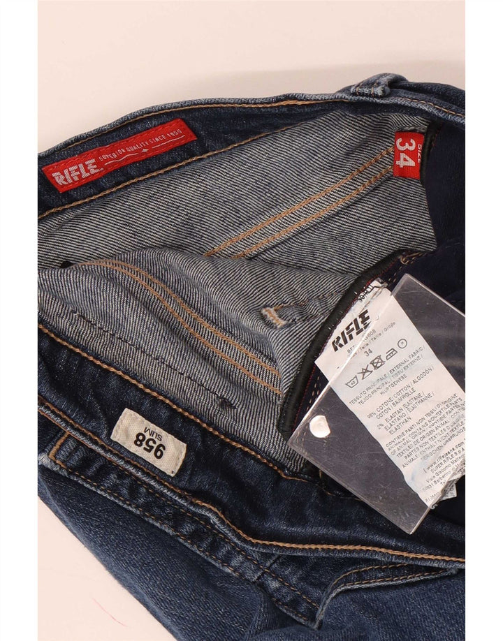 Rifle Herren Slim Jeans W34 L33 Blaue Baumwolle