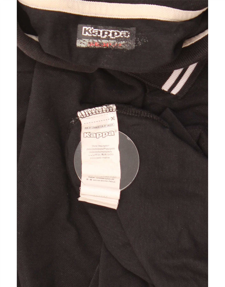 Kappa Herren-Poloshirt, mittelschwarz, gestreift, Baumwolle