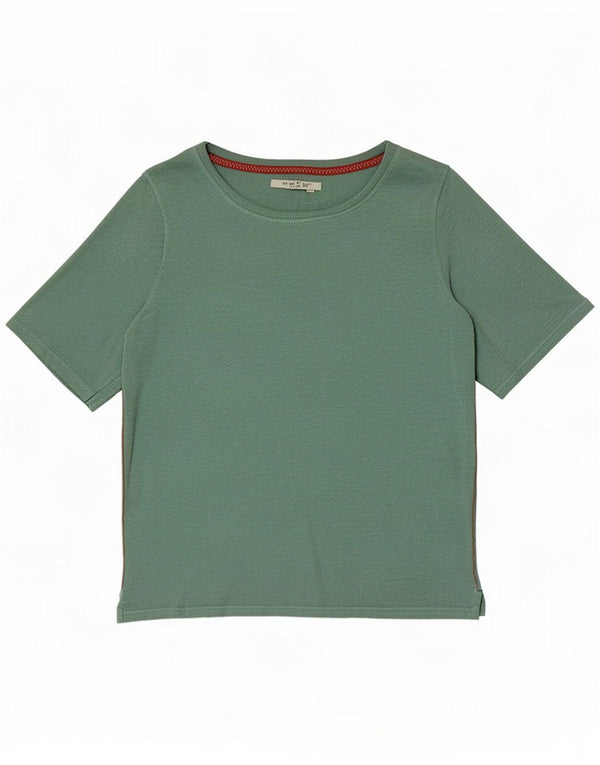 White Stuff Damen T-Shirt Top UK 12 Mittelgrüne Baumwolle