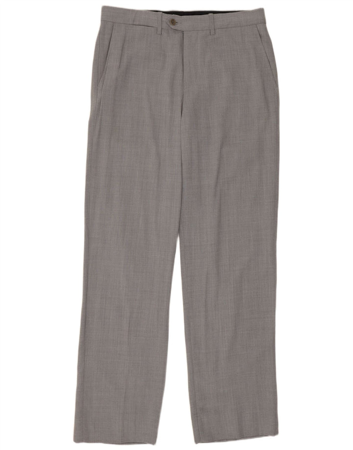 Gerade Anzughose für Herren von Zara, EU 40, mittelgroß, W31, L33, graue Wolle