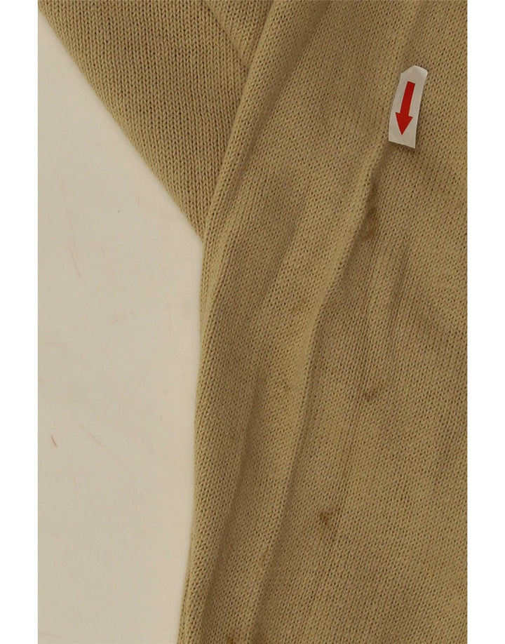 Zara Herren-Pullover mit Rundhalsausschnitt, groß, beige Baumwolle