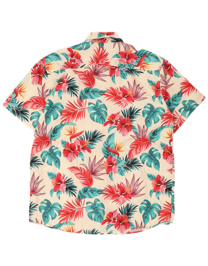 Pacifica Herren-Hawaii-Hemd, kurzärmelig, mittelgroß, mehrfarbig, Blumenmuster