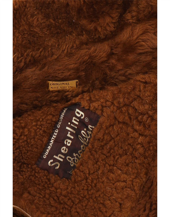 Brooklin Herren Shearling Mantel UK 38 Medium Beige