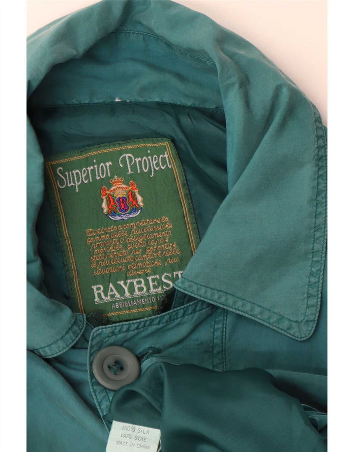 Raybest Herren Bomberjacke UK 40 Große blaue Seide