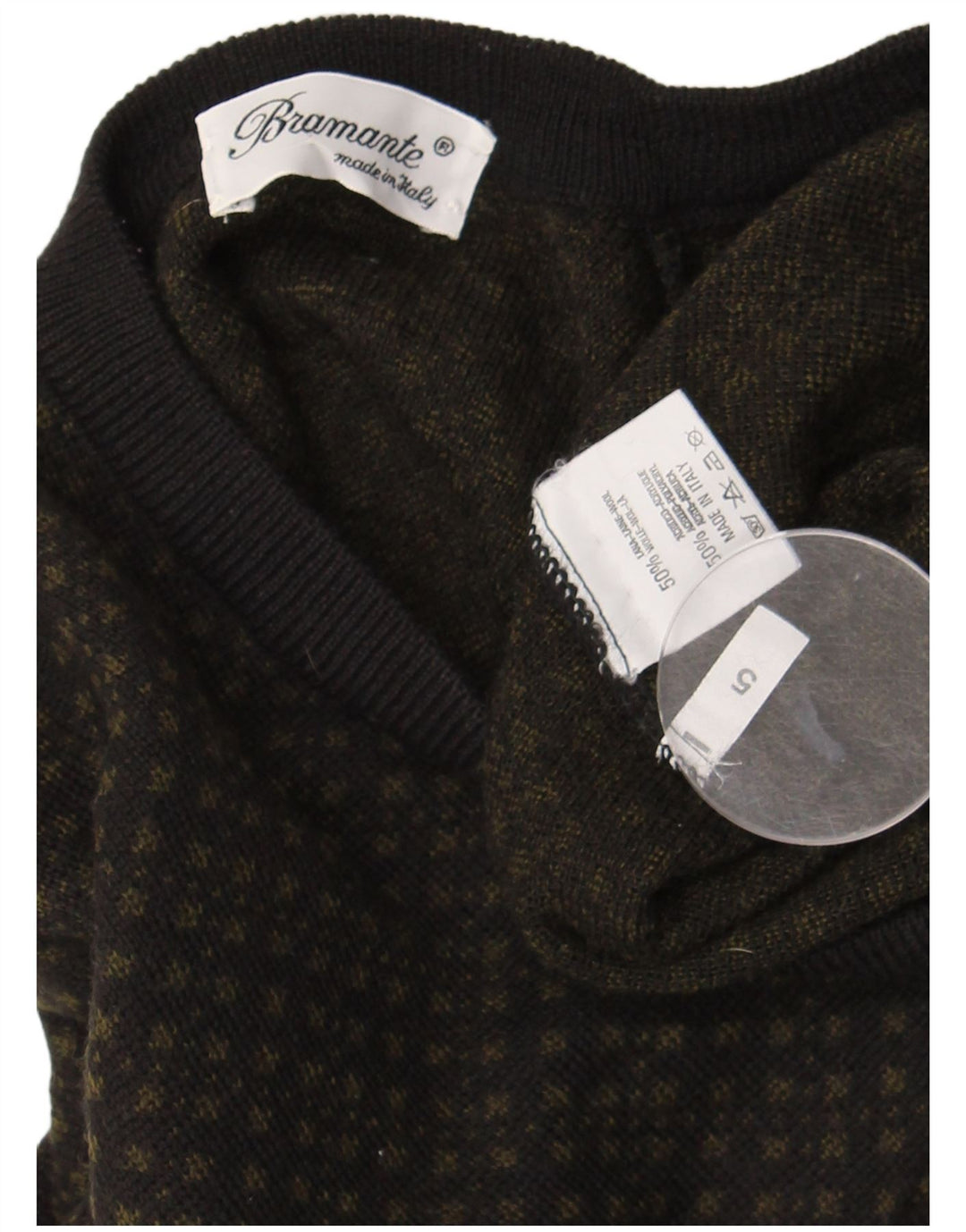 Bramante Herren-Pullover mit V-Ausschnitt, große graue geometrische Wolle