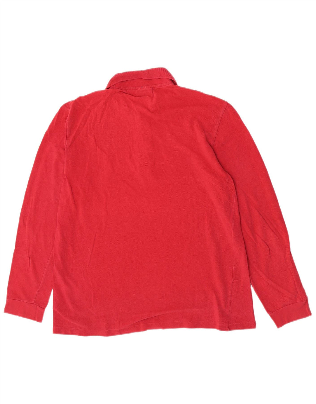 Lacoste Herren-Langarm-Poloshirt, Größe 4, mittelrote Baumwolle