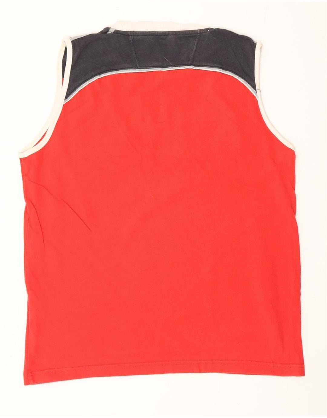 CHAMPION Grafisches Herren-Weste-Top aus mittelroter Colourblock-Baumwolle