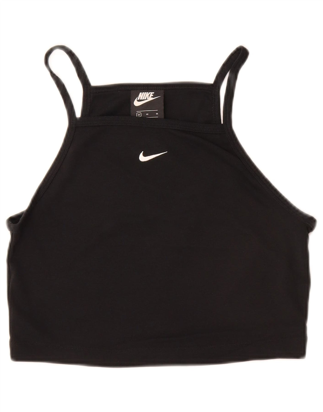 NIKE Crop Cami Top für Mädchen, 10–11 Jahre, mittelschwarze Baumwolle