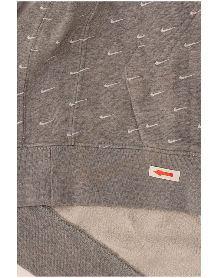 Nike Herren-Kapuzenpullover mit Grafik, Größe S, graue Baumwolle