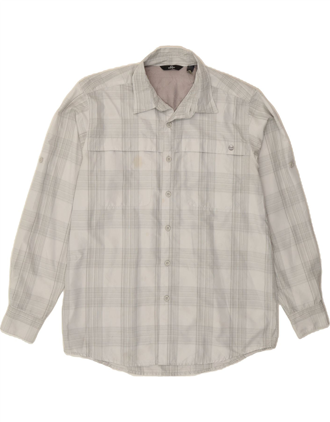 WRANGLER Mens Shirt Large Grey Check Polyester Vintage Wrangler and Second-Hand Wrangler from Messina Hembry 