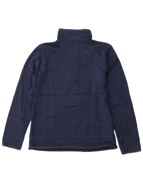 EDDIE BAUER Damen-Sweatshirt mit Reißverschluss am Hals, Gr. 10, klein, blau gefleckt