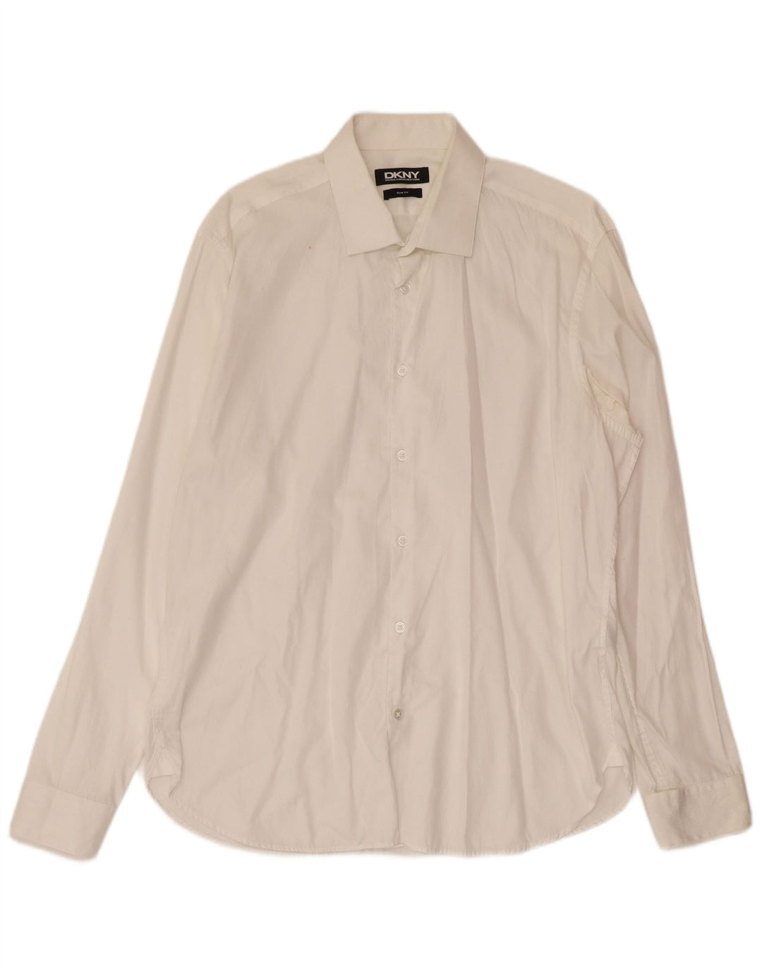 Dkny Herren-Slim-Fit-Hemd aus mittelweißer Baumwolle