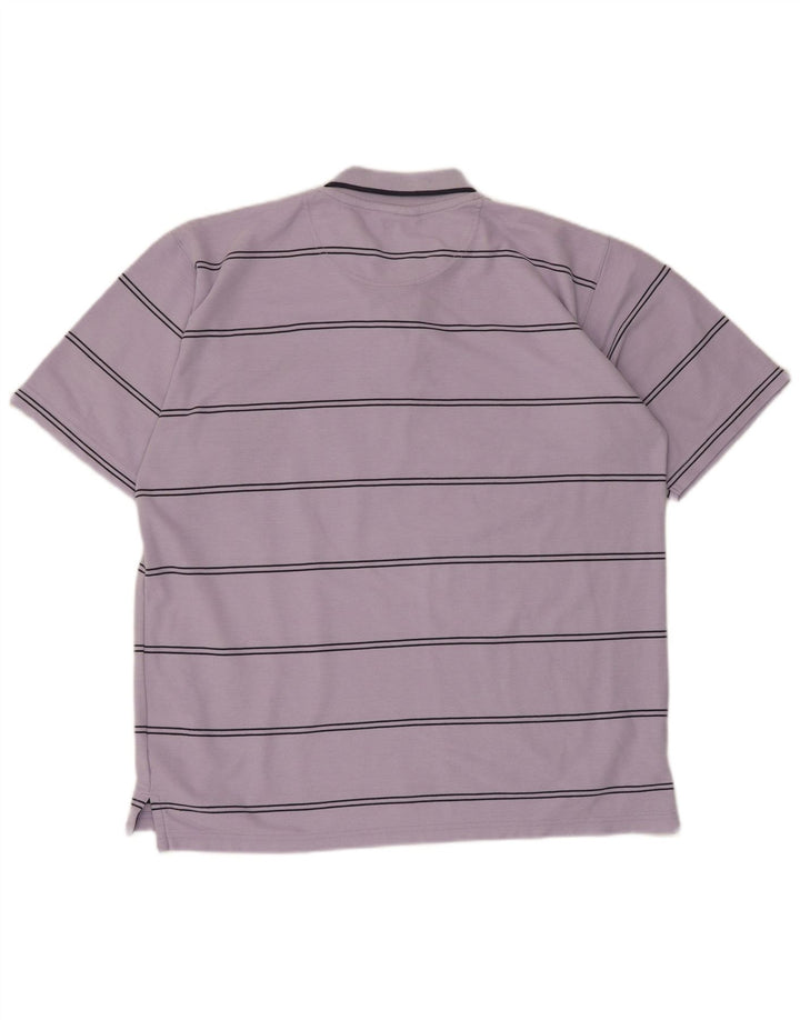 Umbro Herren-Poloshirt, großes lila gestreiftes Polyester