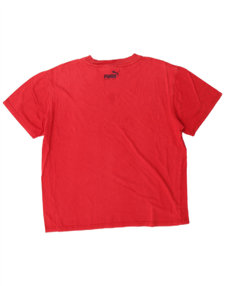 Puma Herren Grafik T-Shirt Top Große rote Baumwolle